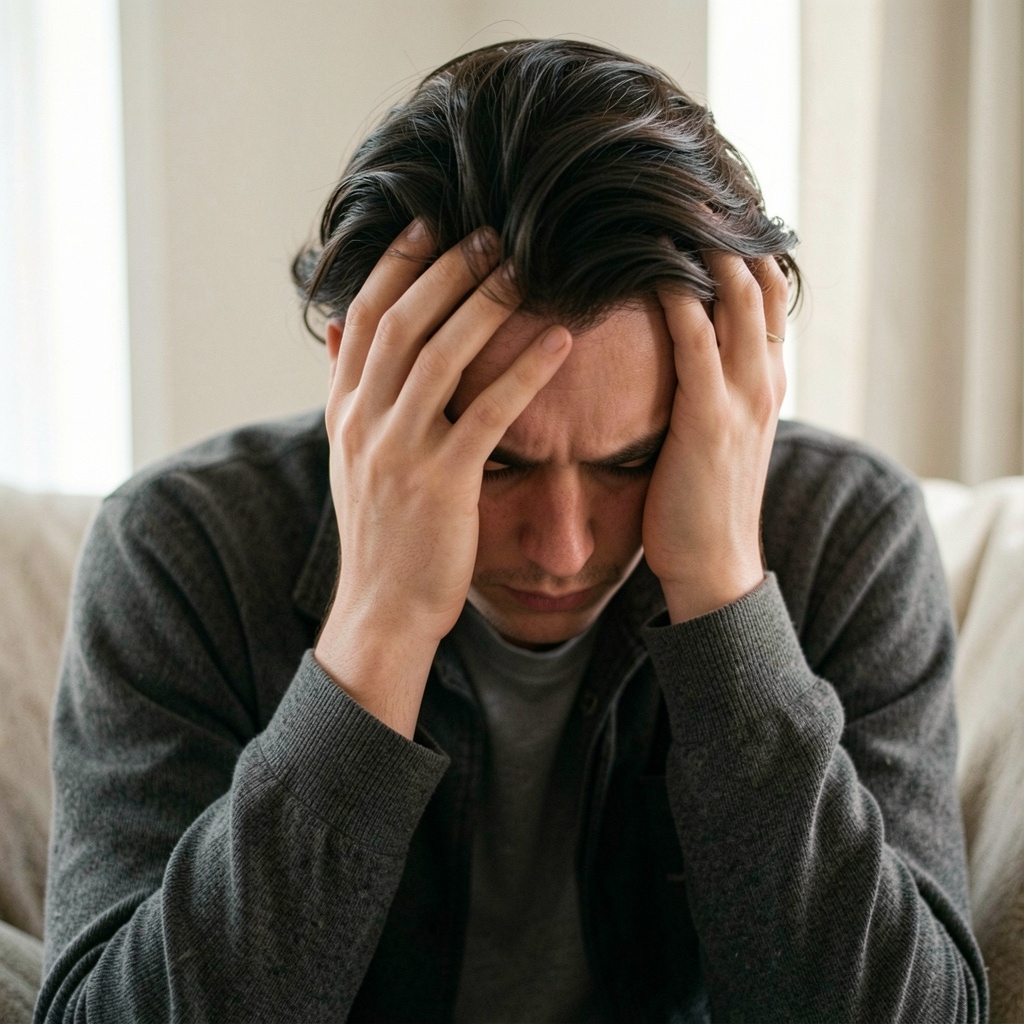 Person som upplever mental trötthet