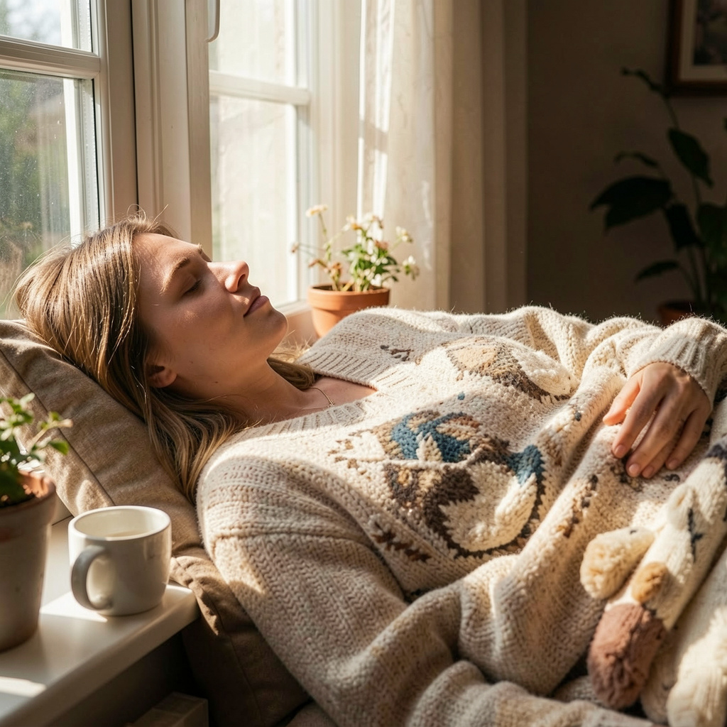 Person som vilar och återhämtar sig